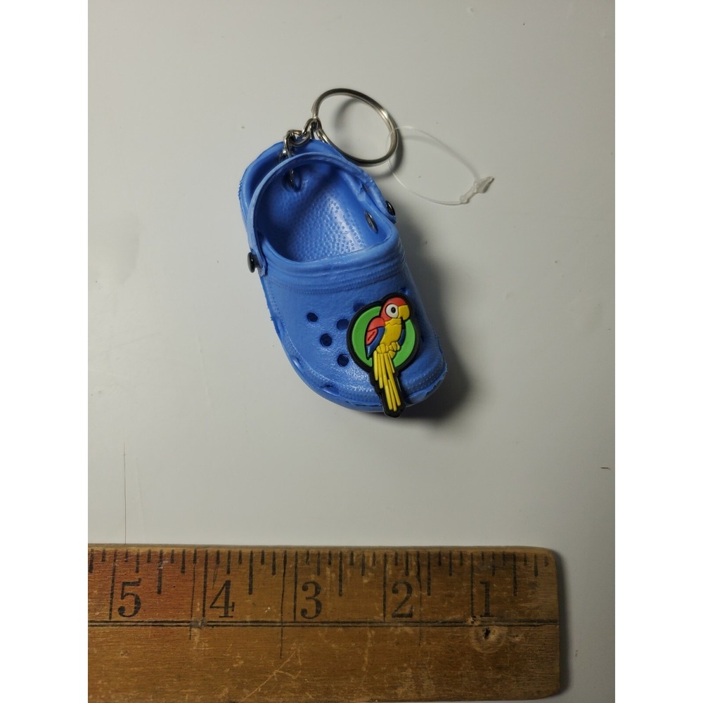 Cute Croc Style Keychain Parrot Blue Summer‎ Fun Backpack School